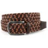 Graham's Style Store Dubuque Torino Italian Mimi Strand Woven Stretch Leather Belt- Brown Multi