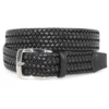 Graham's Style Store Dubuque Torino Italian Woven Stretch Leather Belt- Black Belts