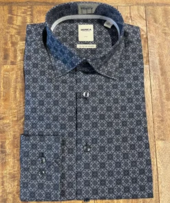 Sport Shirts Serica Charcoal Print Sport Shirt