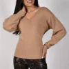 Women’s Tops Frank Lyman Beige V-Neck Sweater