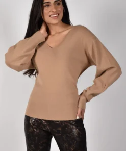 Women’s Tops Frank Lyman Beige V-Neck Sweater