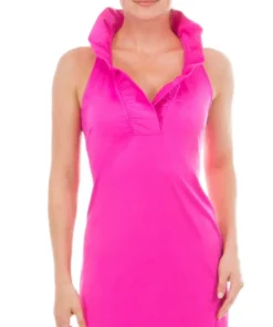 Gretchen Scott Ruffleneck Sleeveless Dress