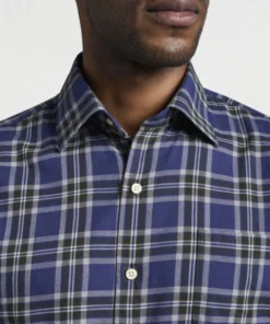 Peter Millar Fernie Cotton Plaid Men’s Tops
