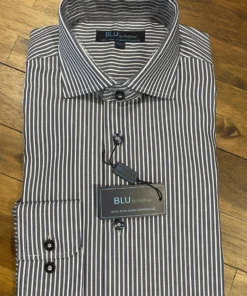 Serica Blu Pinstripe Dress Shirt