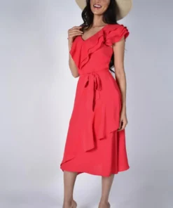 Frank Lyman Coral Ruffle Neck Dr Dresses & Skirts
