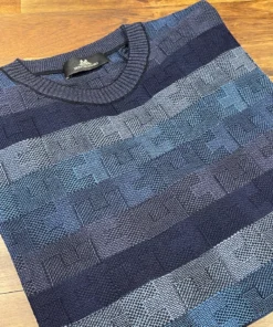 Men’s Tops Montechiaro Blue Crew Neck Sweater