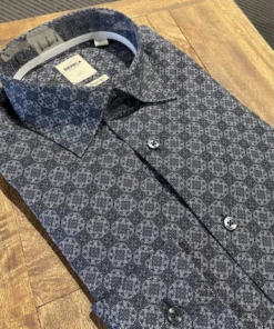 Sport Shirts Serica Charcoal Print Sport Shirt