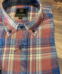 FX/Fusion Men’s Tops FX Fusion Navy Rust Washed Plaid 7 FX/Fusion Men’s Tops FX Fusion Navy Rust Washed Plaid
