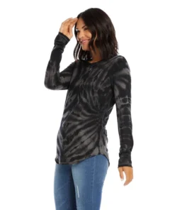 Karen Kane Long Sleeve Tie-Dye Top