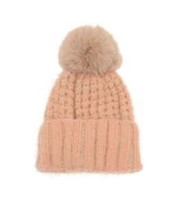 Joy Accessories Joy Susan Waffle Knit Pom Hat