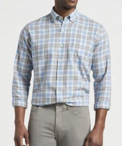 Men’s Tops Peter Millar Beaumont Cotton Plaid Shirt