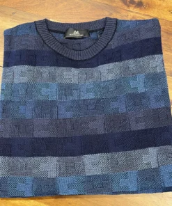 Men’s Tops Montechiaro Blue Crew Neck Sweater