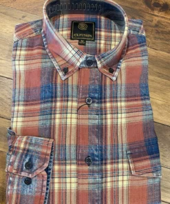 FX/Fusion Men’s Tops FX Fusion Navy Rust Washed Plaid