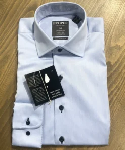 Modena Proper Solid Dress Shirt Dark Buttons - 2 Colors Men’s Tops