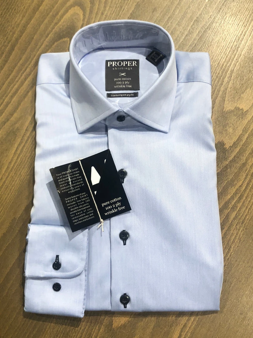 Modena Proper Solid Dress Shirt Dark Buttons - 2 Colors Men’s Tops 3 Modena Proper Solid Dress Shirt Dark Buttons - 2 Colors Men’s Tops