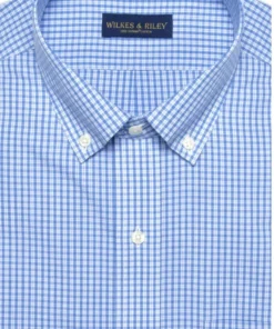 Wilkes & Riley Blue Mini Plaid Dress Shirts