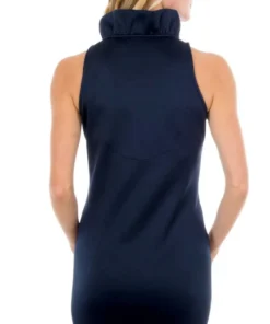 Gretchen Scott Ruffleneck Sleeveless Dress