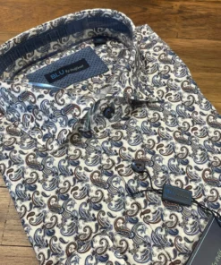 Serica Blu Paisley Print Sport Shirt Big & Tall