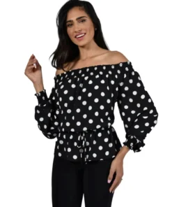 Women’s Tops Frank Lyman Polk A Dot Off Shoulder Top