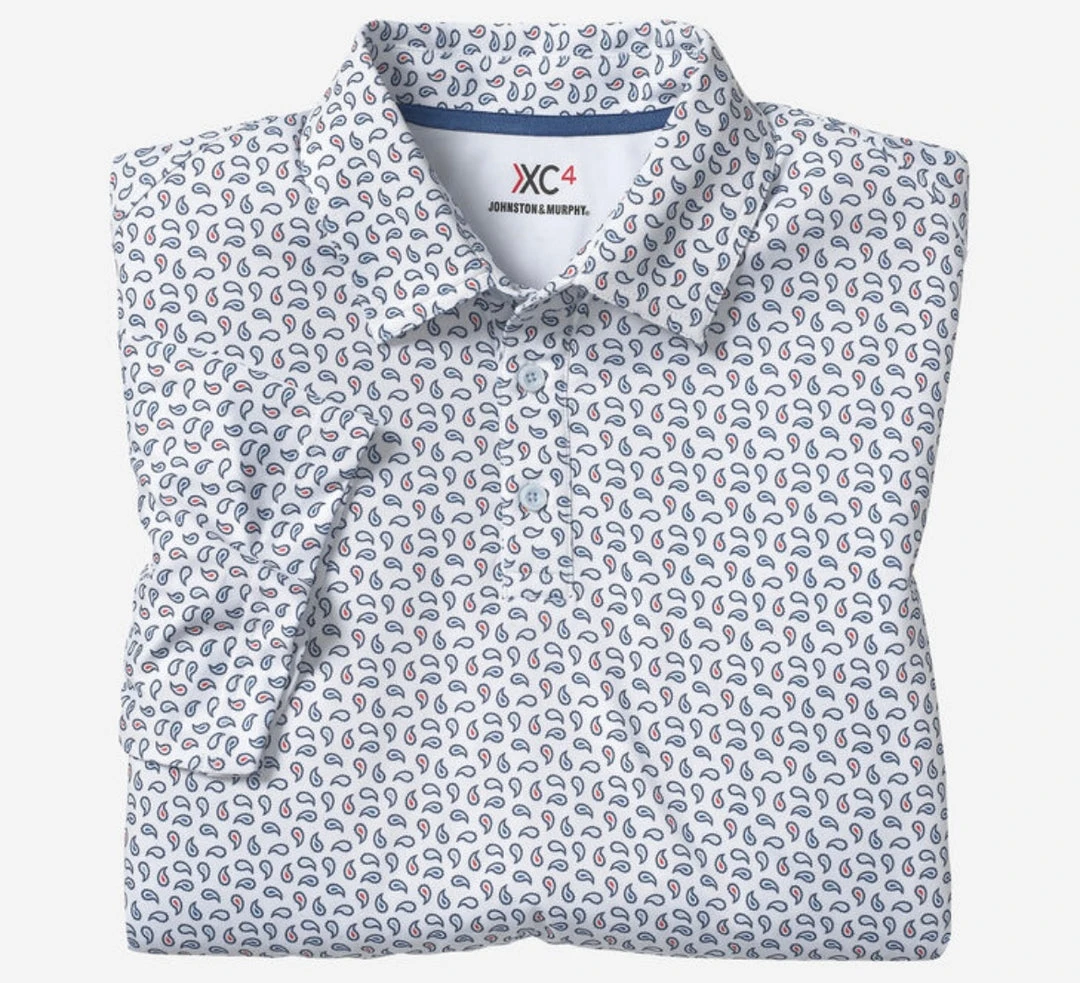 Johnston+Murphy Men’s Tops J&M Paisley Performance Polo 3 Johnston+Murphy Men’s Tops J&M Paisley Performance Polo