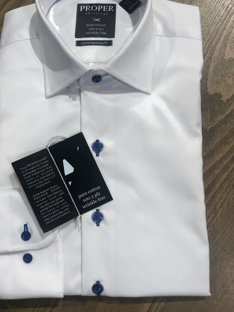 Modena Proper Solid Dress Shirt Dark Buttons - 2 Colors Men’s Tops 5 Modena Proper Solid Dress Shirt Dark Buttons - 2 Colors Men’s Tops