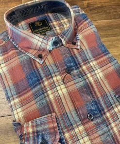 FX/Fusion Men’s Tops FX Fusion Navy Rust Washed Plaid