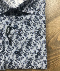 Serica Elite Blue Floral Vine Dress Shirt 5 Serica Elite Blue Floral Vine Dress Shirt