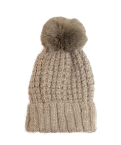 Joy Accessories Joy Susan Waffle Knit Pom Hat