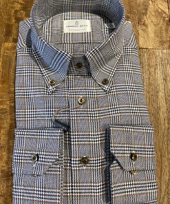 Emanuel Berg Navy/Camel L/S Plaid Men’s Tops