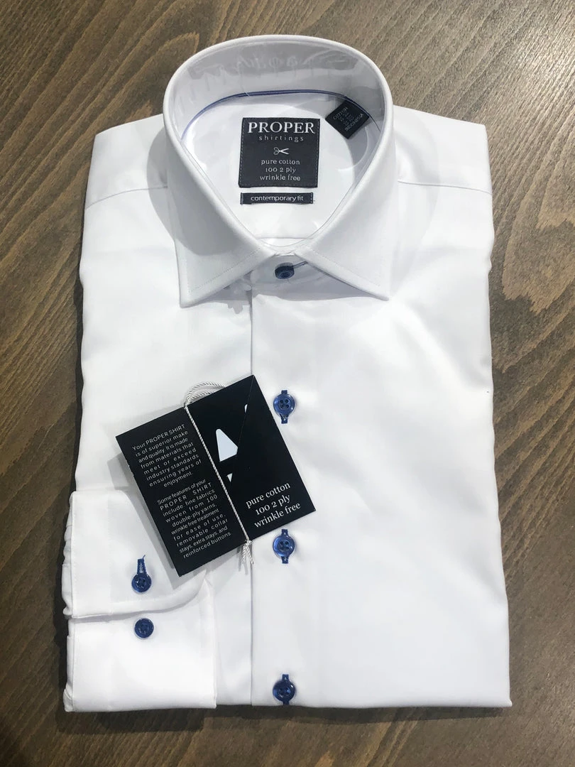 Modena Proper Solid Dress Shirt Dark Buttons - 2 Colors Men’s Tops 6 Modena Proper Solid Dress Shirt Dark Buttons - 2 Colors Men’s Tops