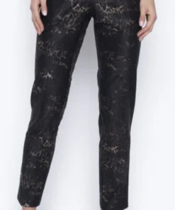 Frank Lyman Black Khaki Print Pant Women’s Bottoms