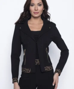 Frank Lyman Animal Trim Black Jacket