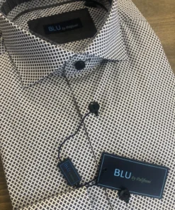 Serica Blu Geo Floral Print Sport Shirt