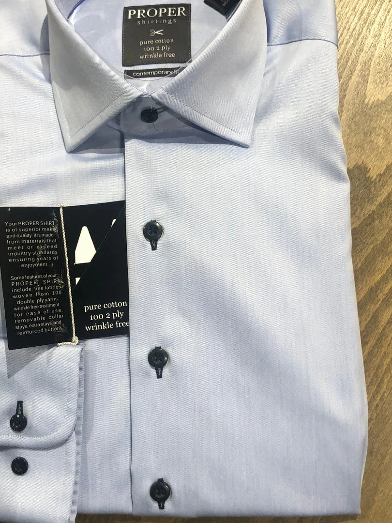 Modena Proper Solid Dress Shirt Dark Buttons - 2 Colors Men’s Tops 4 Modena Proper Solid Dress Shirt Dark Buttons - 2 Colors Men’s Tops