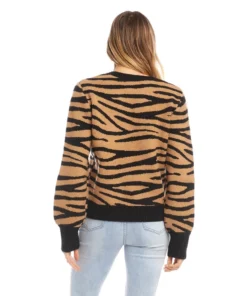 Karen Kane Blouson Zebra Sweater Women’s Tops