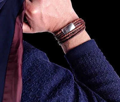 Steel&Barnett Steel & Barnett Leather Bracelet Bonacci 3 Steel&Barnett Steel & Barnett Leather Bracelet Bonacci