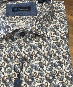 Serica Blu Paisley Print Sport Shirt Big & Tall