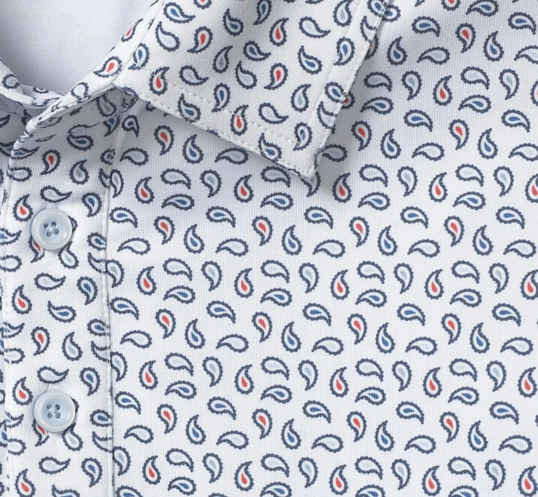 Johnston+Murphy Men’s Tops J&M Paisley Performance Polo 4 Johnston+Murphy Men’s Tops J&M Paisley Performance Polo