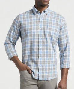 Men’s Tops Peter Millar Beaumont Cotton Plaid Shirt