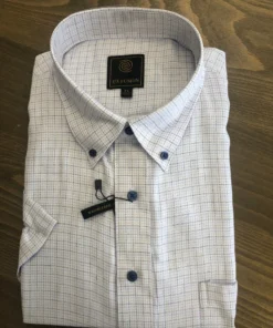 FX/Fusion FX Fusion White Short Sleeve Multi Micro Check Big & Tal