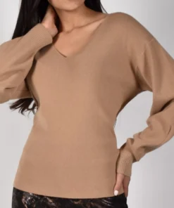 Women’s Tops Frank Lyman Beige V-Neck Sweater