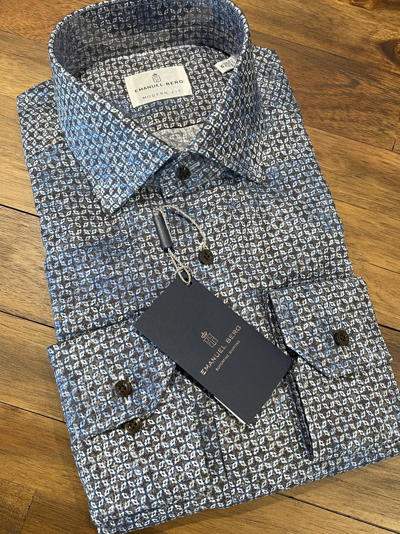 Emanuel Berg Brown Navy Pattern 4 Emanuel Berg Brown Navy Pattern