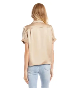 Women’s Tops Karen Kane Satin Roll Sleeve Tie-Front Top