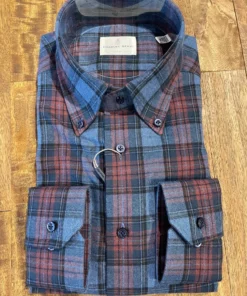 Emanuel Berg Blue/Burgundy Plaid