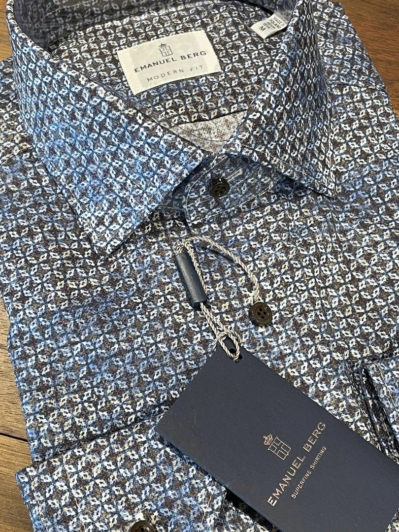 Emanuel Berg Brown Navy Pattern 3 Emanuel Berg Brown Navy Pattern