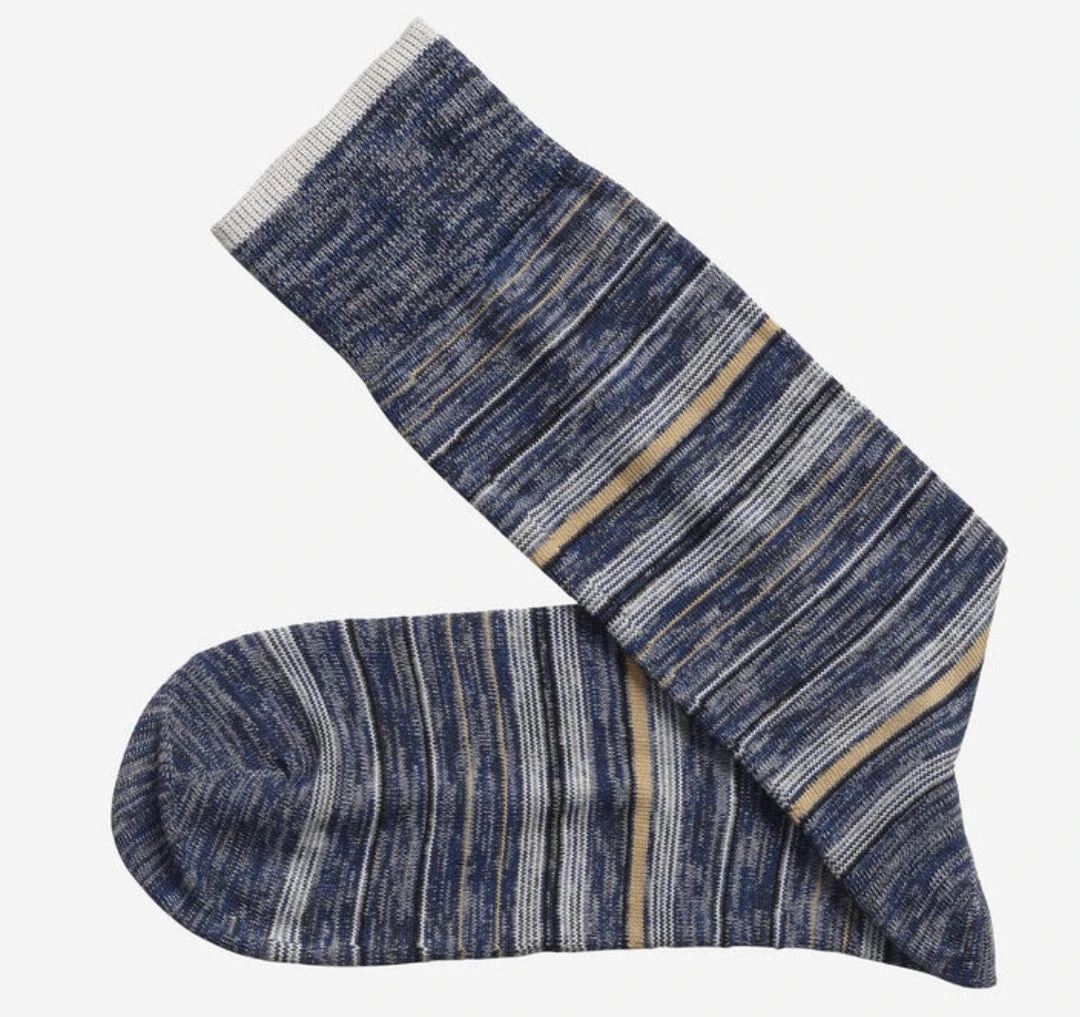 Johnston+Murphy Johnston & Murphy Heathered Stripe Sock 3 Johnston+Murphy Johnston & Murphy Heathered Stripe Sock