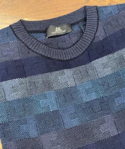 Men’s Tops Montechiaro Blue Crew Neck Sweater