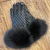 Women's Hats Gloves & Scarves Mitchie's Quilted Leather With Fox Fur