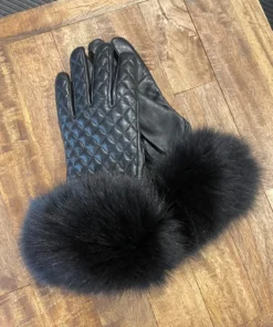 Women's Hats Gloves & Scarves Mitchie's Quilted Leather With Fox Fur