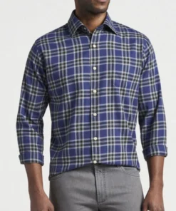 Peter Millar Fernie Cotton Plaid Men’s Tops